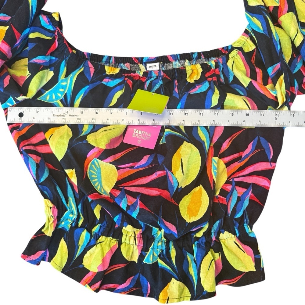 Tabitha Brown x Target NWT Lemon Print Bardot Top Women’s Size Medium - Picture 12 of 14